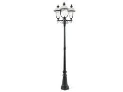 Straßenlaterne PARMA im Landhausstil, 3-flammig Schwarz-Silber, Höhe 218cm