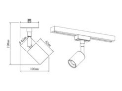 Strahler DIALLO in Silber für DUOline 2-Phasen Schienensystem
