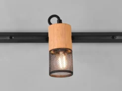 Strahler TOSH mit Holz für DUOline 2-Phasen Schienensystem