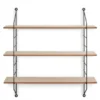 String Wandregal CLARA - 3 Regalbretter aus Holz & Metall schwarz 60x62cm