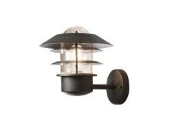 Stylische Außen Wandlaterne MODENA stehend, Aluminium Schwarz, Höhe 24cm