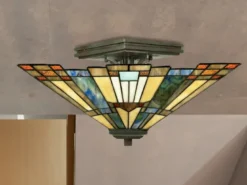 Tiffany Deckenleuchte Lampenschirm Bunt Ø 36cm mit E27 LED