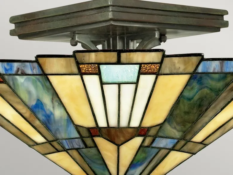 Tiffany Deckenleuchte Lampenschirm Bunt Ø 36cm mit E27 LED