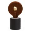 Tischlampe Beton Schwarz mit Deko LED Glühbirne Geschenk, Höhe 9cm