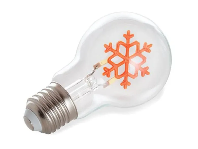 Tischlampe Beton Schwarz mit Deko LED Glühbirne Schneeflocke, Höhe 9cm