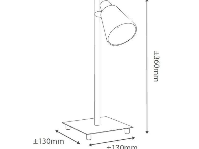 Tischlampe in weiß/chrom schwenkbar ANTONIO MIRO, Höhe 15cm