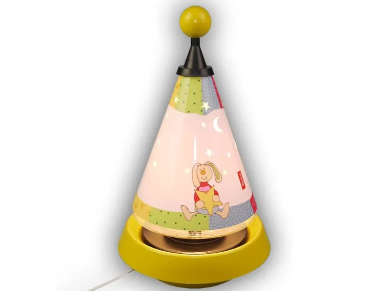Tischlampe Kinderzimmer Carrousel projiziert Mond und Sterne ins Kinderzimmer