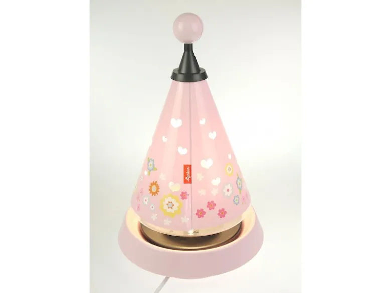 Tischlampe Kinderzimmer Carrousel projiziert süsse Herzen ins Kinderzimmer