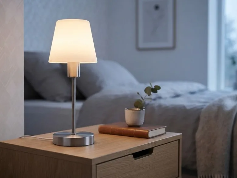 Tischlampe MATHA mit Touch Dimmer & E14 Glas Lampenschirm Weiß, Höhe 32cm