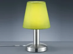 Tischlampe MATS II Stoff Lampenschirm Grün mit Touchfunktion EIN/AUS, Höhe 24 cm