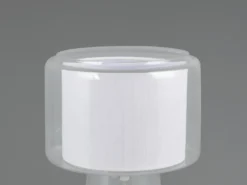 Tischlampe ROCKA aus Glas Transparent mit Stoffschirm innen, Höhe 29cm