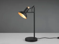 Tischlampe ROXIE Metall in Schwarz / Gold schwenkbar, Höhe 43cm