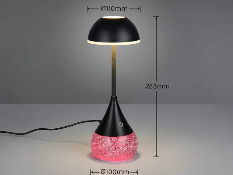 Tischlampe TEMBO LED dimmbar mit RGB Farbwechsel, USB betrieben, Höhe 28cm