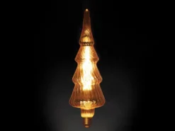 Tischlampe Würfel Grau mit Deko LED Tannenbaum, Quadrat 9cm