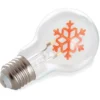 Tischlampe Würfel Grau mit Deko LED Glühbirne Schneeflocke, Quadrat 9cm