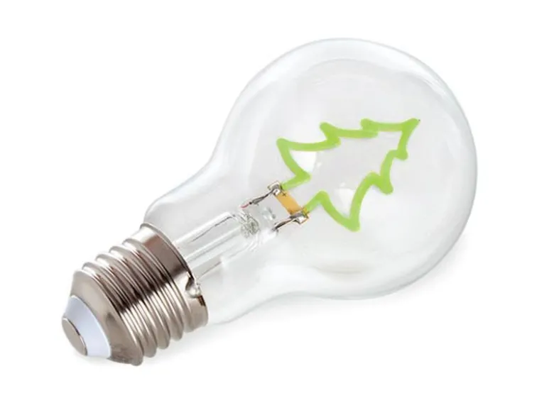 Tischlampe Würfel Holz Eiche mit Deko LED Glühbirne Tannenbaum, Quadrat 9cm