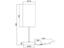Tischlampe ZEBARA mit Stoffschirm Zebramuster, Höhe 36,5cm