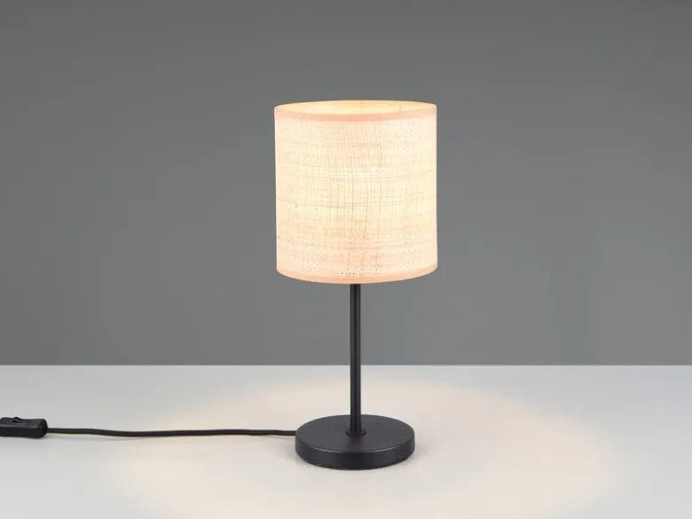 Tischleuchte AIMEE mit Lampenschirm aus geflochtenem Bast, Höhe 37cm