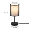 Tischleuchte BURTON Stoff Organza transparent Schwarz innen Weiß, Höhe 28cm