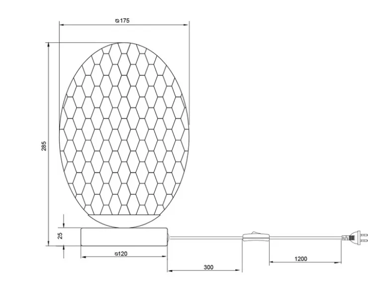 Tischleuchte FACETTE mit ovalem Glas Lampenschirm Grün, Höhe 28cm