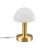 Tischleuchte Messing mit Glasschirm Weiß, Touch dimmbar mit E14 LED, Höhe 21cm