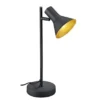 Tischleuchte NINA aus Metall in Schwarz + Gold Spot dreh+schwenkbar, Höhe 39cm