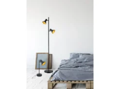 Tischleuchte NINA aus Metall in Schwarz + Gold Spot dreh+schwenkbar, Höhe 39cm