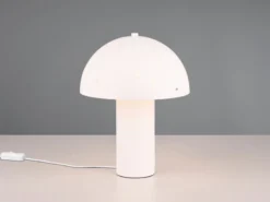 Tischleuchte SETA aus Metall Weiß, Lampenschirm mit Dekorstanzung, Höhe 33 cm