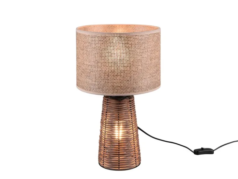 Tischleuchte STRAW aus Naturmaterial Rattan Braun, Höhe 40cm