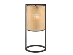 Tischleuchte TYLER mit Geflecht Rattan Optik, Höhe 56cm