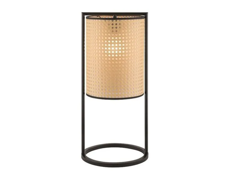Tischleuchte TYLER mit Geflecht Rattan Optik, Höhe 56cm