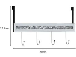Türgarderobe GLITTY mit Spiegelglas und Glitzereffekt, Breite 40cm