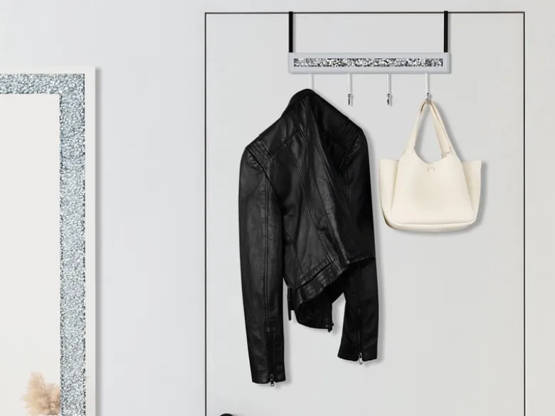 Türgarderobe GLITTY mit Spiegelglas und Glitzereffekt, Breite 40cm