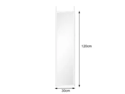 Türhängespiegel RIA rechteckig mit Haken, Rahmen in Weiß 30x120cm