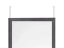 Türhängespiegel RIA rechteckig mit Haken, Rahmen in Schwarz 30x120cm