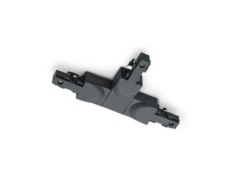 T-Verbinder (B) Schwarz für 2-Phasen Schienensystem DUOline, Schutzleiter LINKS