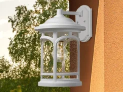 Ultra Wetter & Salzluft resistente Außen Laterne MARBLEHEAD, Weiß Höhe 26cm