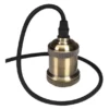 Universal Schnurpendel für Hängelampe E27 Bronze / Kabel Textil Schwarz, Ø 8,5cm