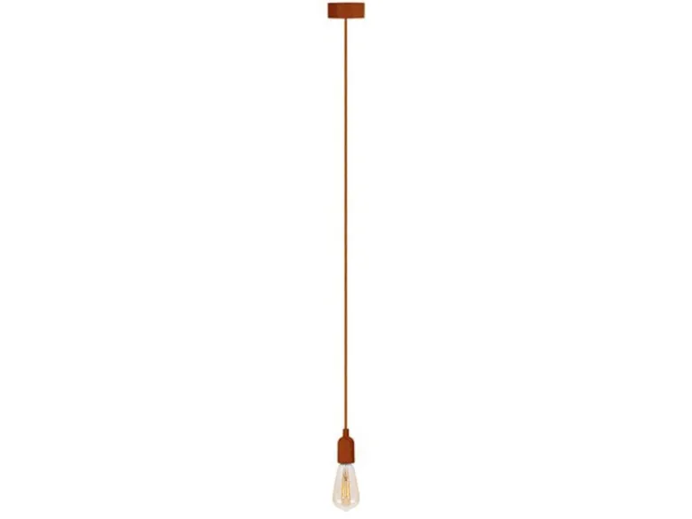 Universal Schnurpendel Textil braun mit E27 Filament LED, Ø 8,5cm