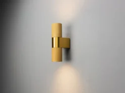 Up and Down Außenwandleuchte TEMI Aluminium Gold, Höhe 23,5cm