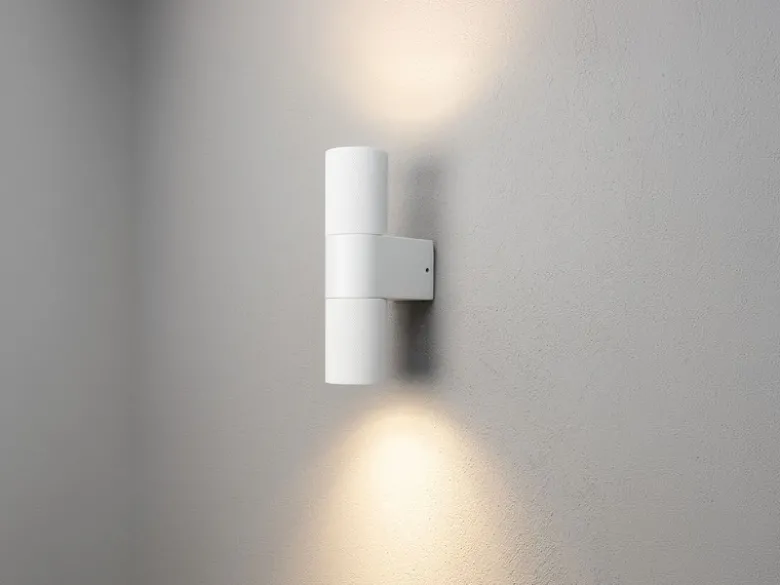 Up and Down Außenwandleuchte TEMI Aluminium Weiß, Höhe 23,5cm
