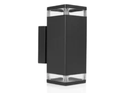Up and Down LED Außenwandleuchte Aluminium Schwarz, Höhe 23cm