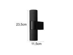 Up and Down LED Außenwandleuchte Aluminium Schwarz, Höhe 23,5cm