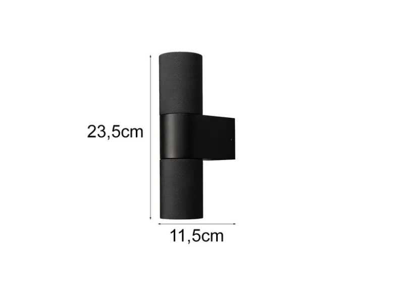 Up and Down LED Außenwandleuchte Aluminium Schwarz, Höhe 23,5cm