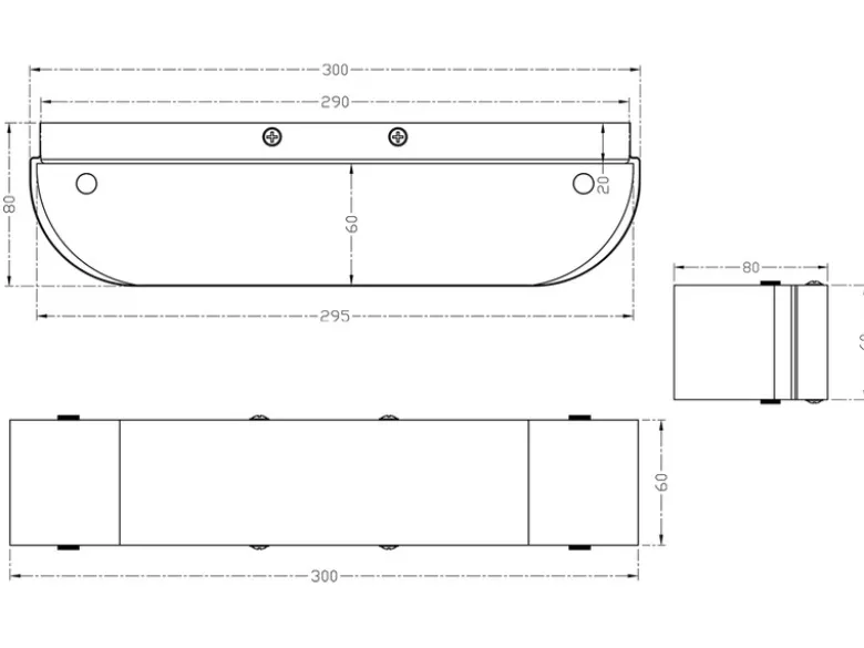 Up and Down LED Innen Wandleuchte ADRIANO in Silber, Breite 30cm