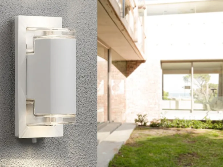 UP & DOWN Außenwandleuchte Aluminium Weiß, IP54, mit 2x 5W LED