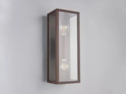 Up & Down Außenwandleuchte GARONNE in Rostoptik mit Glas, Höhe 38cm