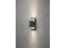 UP & DOWN Außenwandleuchte POTENZA, Alu anthrazit, 2x GU10-Sockel, IP54