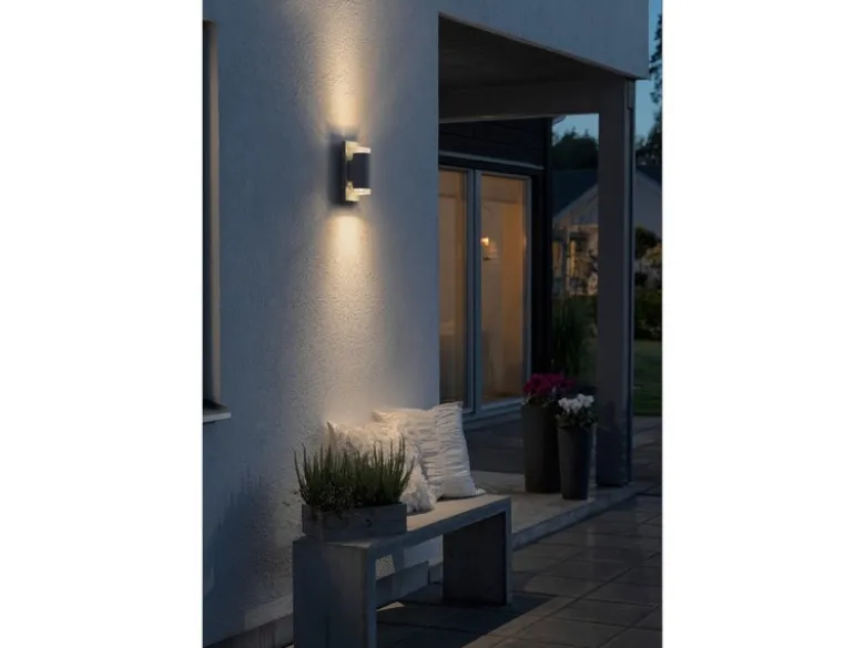 UP & DOWN Außenwandleuchte POTENZA, Alu anthrazit, 2x GU10-Sockel, IP54