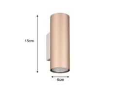 Up Down Wandleuchte MARLEY Metall Coffee, Höhe 18cm